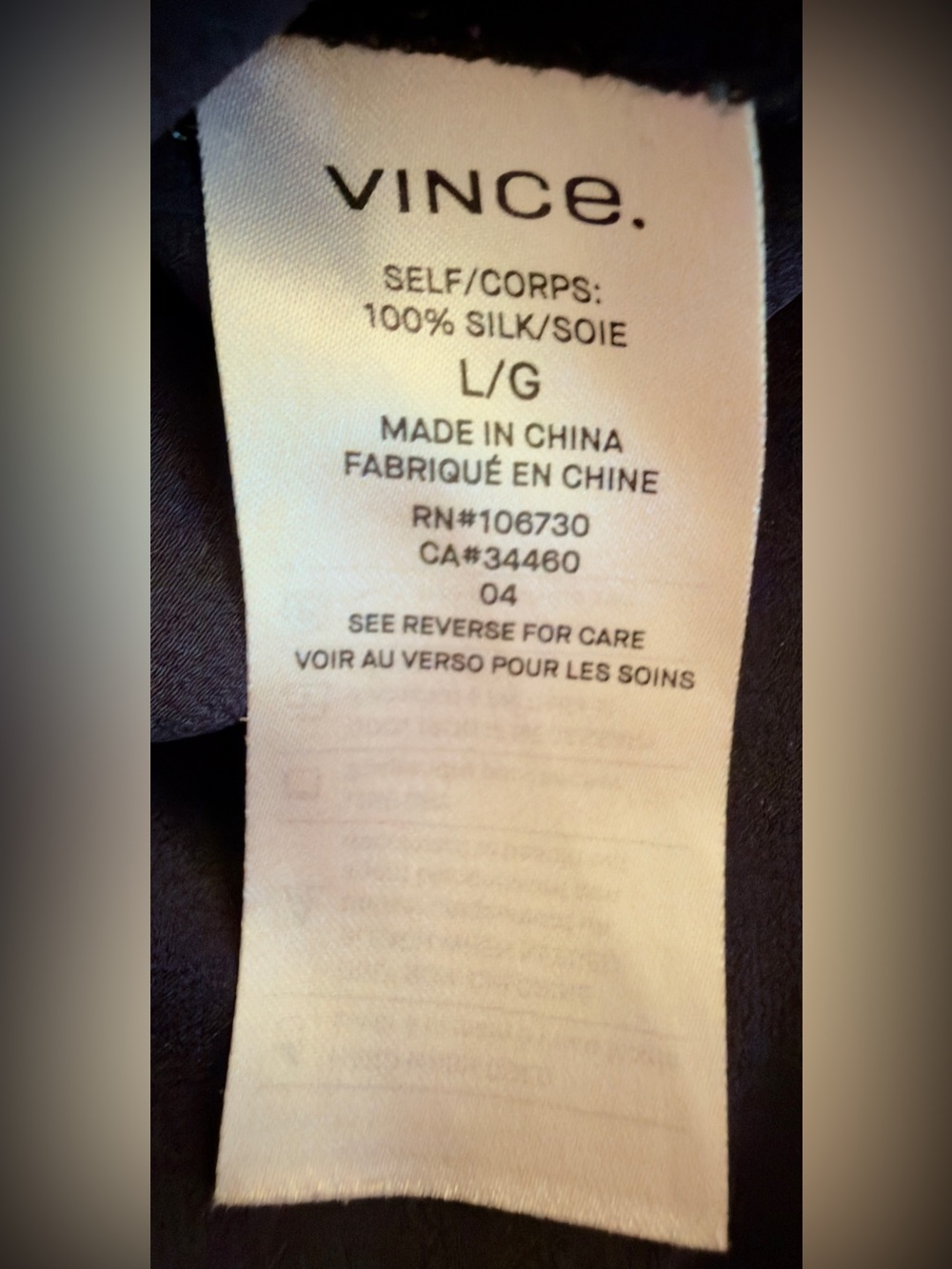 Vince Silk Satin Band Collar Blouse - Picture 8 of 9
